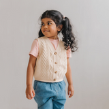 Knitted Cotton Vest Beige