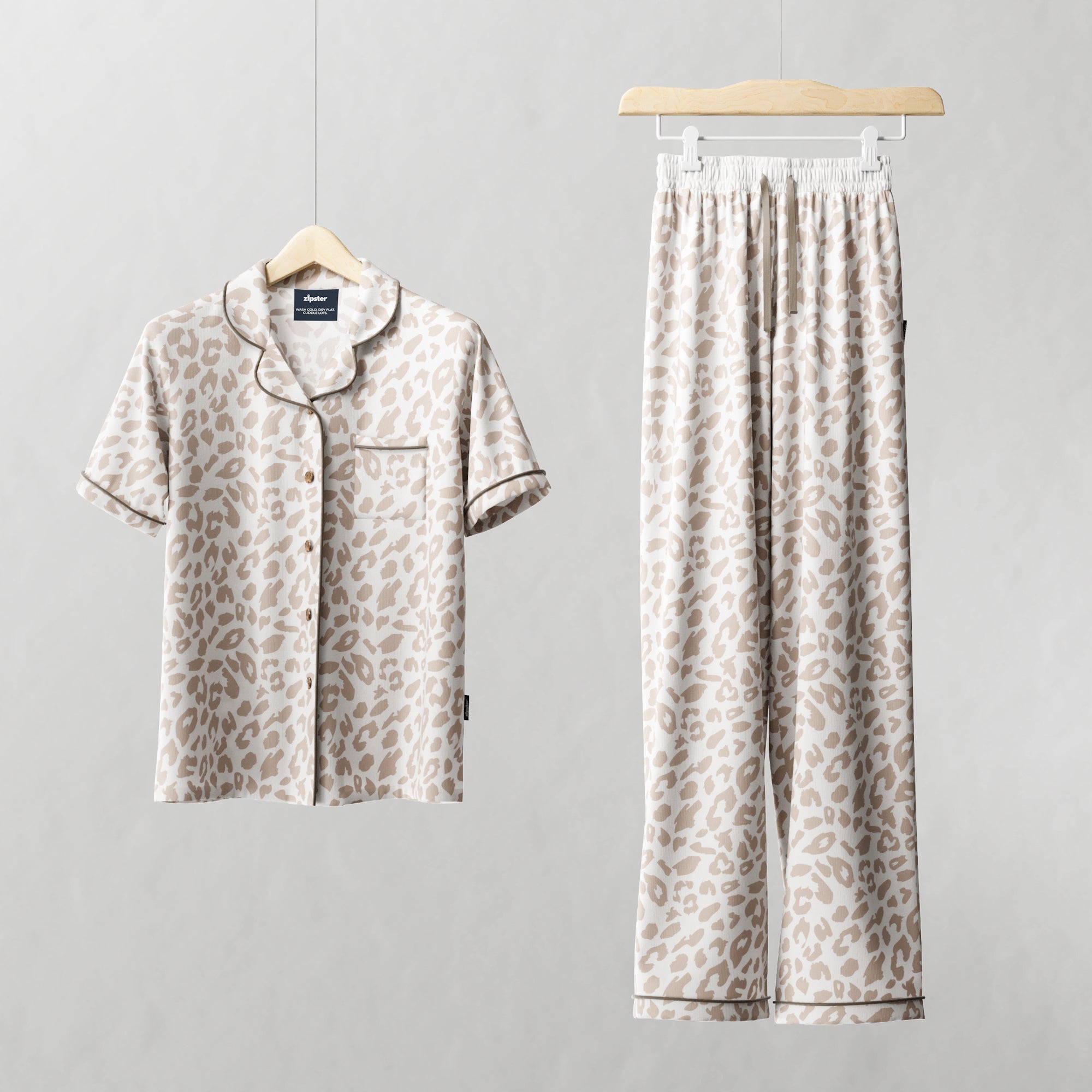 Ladies Pyjamas Set Leopard Print