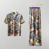 William Morris dames pyjama aardbeiendief marineblauw