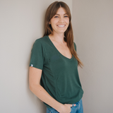 T-shirt met V-hals voor borstvoeding, bosgroen