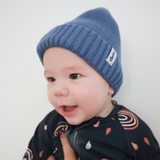 Gebreide bamboe muts - Baby Blauw