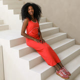 St Tropez Ribbed Borstvoedingsjurk Rood & Roze