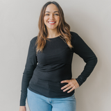 Breastfeeding Ribbed Top Zwart