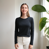 Borstvoeding T-shirt Lange Mouw Zwart