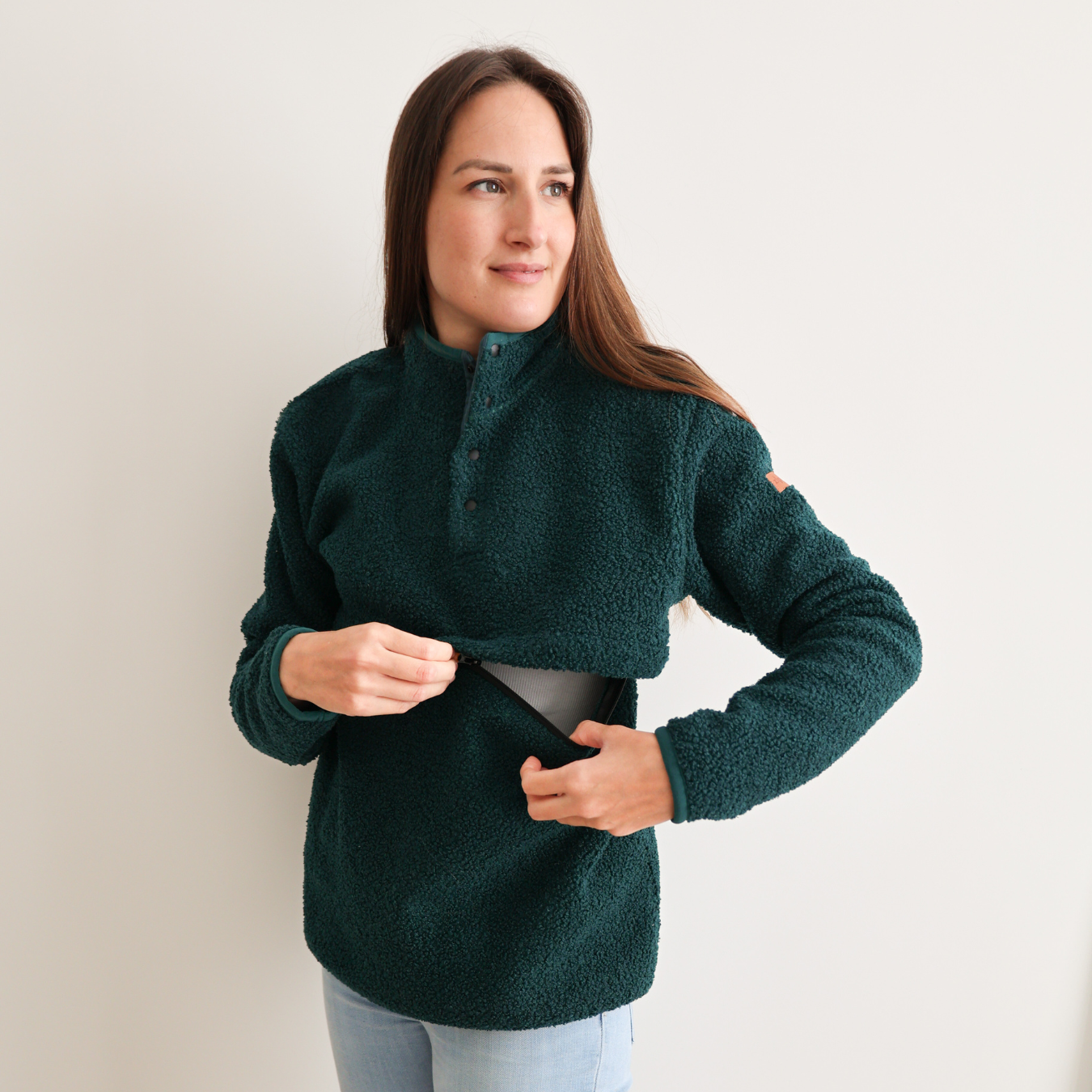 Borstvoedings fleece - Bosgroen