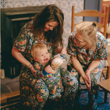 William Morris dames pyjama aardbeiendief marineblauw