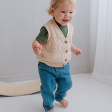 Knitted Cotton Vest Beige