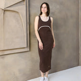 St Tropez Ribbed Borstvoedingsjurk Chocolade