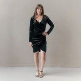 Paris Borstvoeding Fluwelen Jurk Zwart