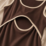 St Tropez Ribbed Borstvoedingsjurk Chocolade