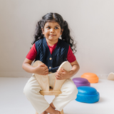 Knitted Cotton Vest Navy Blue