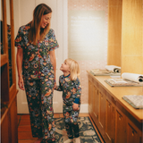 William Morris dames pyjama aardbeiendief marineblauw