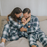 Herenpyjama in groene ruit