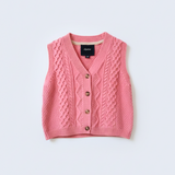 Knitted Cotton Vest Pink