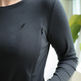 Borstvoeding T-shirt Lange Mouw Zwart