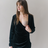 Paris Borstvoeding Fluwelen Jurk Zwart