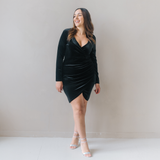 Paris Borstvoeding Fluwelen Jurk Zwart