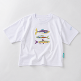 Oversized kinder-T-shirt met witte vissen