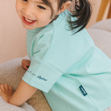 Oversized kinder-T-shirt in mintgroen met Frida-papegaai