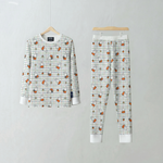 nijntje Bamboe pyjamaset met bloemenmotief en ruitjespatroon voor kinderen, vooraanzicht