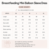 Breastfeeding Mini Balloon Sleeve Dress Yellow