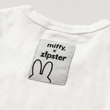 nijntje x Zipster geweven label op het Retro nijntje pop-art bamboe babybodysuit