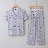Dames nijntje Peek-a-Boo Blue bamboe-pyjamaset, vooraanzicht