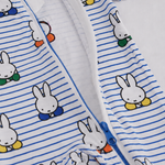 Tweewegritssluiting op het ZIPSTER x nijntje Peek-a-Boo Blue bamboe-rompertje