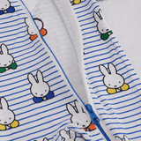 Tweewegritssluiting op het ZIPSTER x nijntje Peek-a-Boo Blue bamboe-rompertje