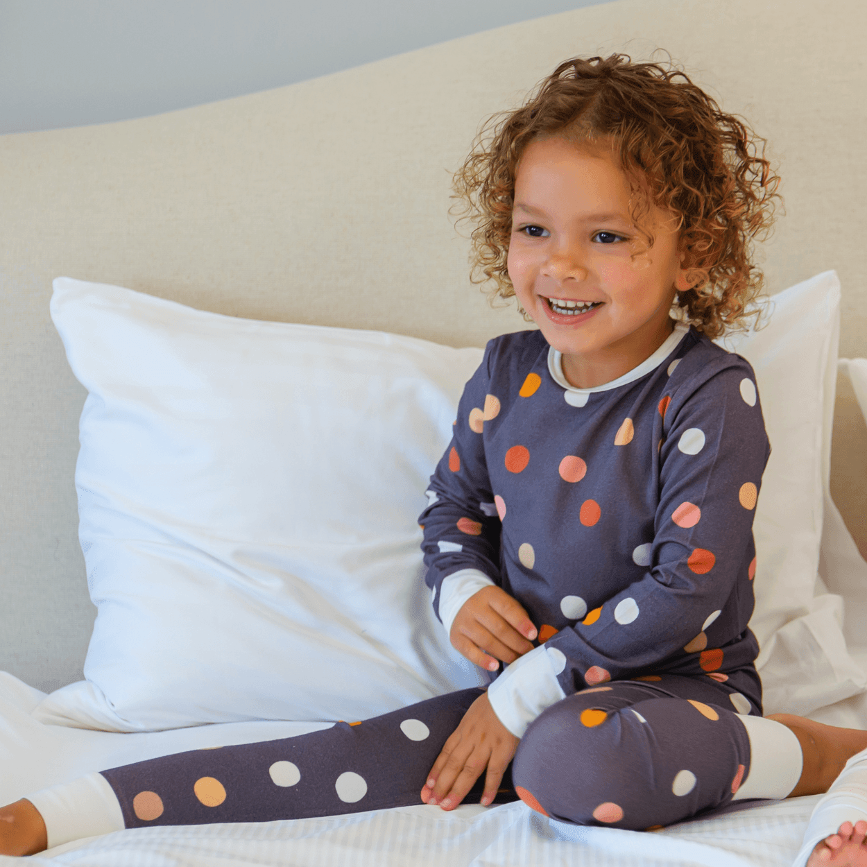 Children's PJ Set Polka Dark - Zipster